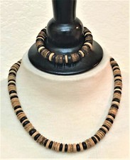 2 pcs Hawaiian Coconut Wood Bead Necklace  Bracelet Jewelry from Hawaii.