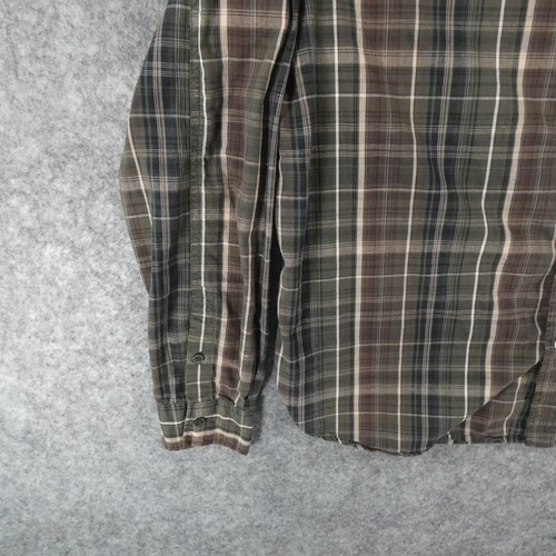 MMA Elite Shirt Mens Large Long Sleeve Button Up Brown Plaid Endure Pride Pain - Picture 5 of 14