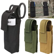 Tactical Molle Pouch Belt EDC Multi-Tool Knife Sheath Pouch Flashlight Holster