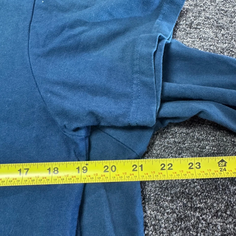 Camisa Focus Cottage de linho com botões e vestido Lagenlook feminino - Tamanho G azul - Imagem 3 de 4