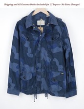 SCOTCH  SODA Men's Jacket M Blue Cotton Camo Melange Two-Tone Canvas Design
