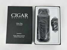 Colibri Cigar Torch Lighter & Luxury Cigar Case Gift Set Cigar Magazine NEW