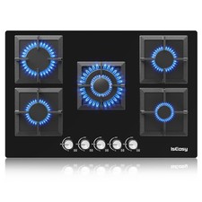 Piano Cottura a Gas 5 Fuochi Piano Cottura da Incasso 76 cm Protezione Flame Out