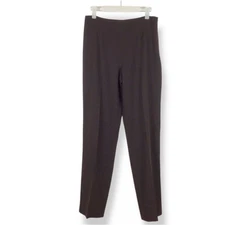 WORTH Chocolate Brown Side Zip Lined Wool Flat Front Trousers size 2