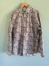 Calvin Klein Steel Slim Fit Non Iron Stretch Dress Shirt Mens 17.5 34/35 Purple