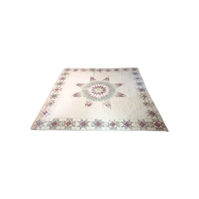 VTG Hand Made Sewn Lone Star Diamond Pattern Bedspread Quilt - 81 X 78 Purple 
