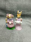 Vintage Easter Bunny Family Figurines 1994 Granny Bunny & Grandkids Pastels  — photo 3