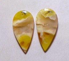 35.20 Cts Natural Green Opal Drilled Cabochon Match Pair Gemstone 34.3X18MM 33
