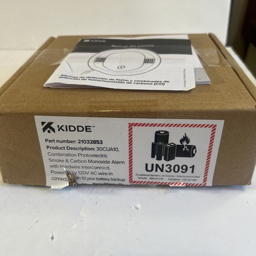Kidde Combination Photoelectric Smoke & Carbon Monoxide Alarm 30CUA10 OPEN BOX