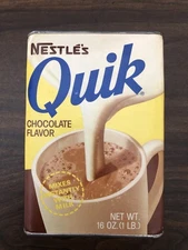 VINTAGE EARLY 1970’s NESTLE’S QUIK TIN - 16 OZ - EMPTY