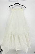 1970s Vintage White Ivory Puffy Poof Petticoat Maxi Length - Slip Skirt - Sz S/M