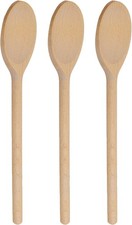 14 Inch Long Wooden Spoons for Cooking - Oval Wood Mixing