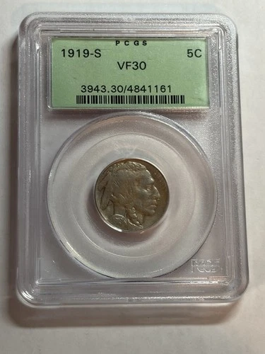1919 S Buffalo Nickel PCGS VF30 OGH Better Date