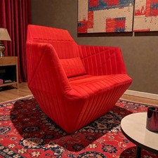 Armchair Chair Ligne Roset red Facett design by R. & E. BOUROULLEC