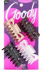 Goody SlideProof Classics Medium Claw Clips - 4ct Assorted Neutrals Hair Styling
