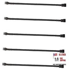 5 Pack 4-Pin PWM Fan Splitter Cable, Sleeved Braided Adapter Computer PC Fan