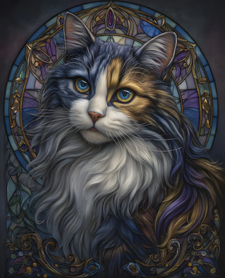8x10 Cat With Blue Eye & A White Face Art Print Wall Decor - 476538630