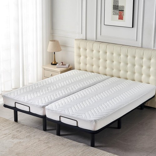Wasserdichte gesteppte Split California King Matratzenauflage für verstellbares Bett 2 Ca... - Bild 6 von 8