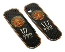 Simson Schwalbe Trittbretter, DDR Wappen längs, Kohlefaser Kunststoff, hochfest