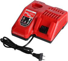 Replacement Rapid Charger for Milwaukee 12V  18V Batteries, Compatible with