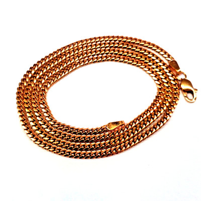 10K Rotgold Kubanische Gliederkette 20'' Karabiner von ALI -10,4 Gramm