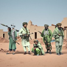 1/35 Modern Middle East Insurgents Resin Figures Unpainted Diorama Model Kit 5pc