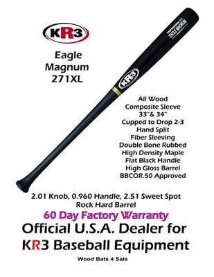 KR3 i13 33 inch Eagle Maple Magnum Composite Wood Baseball Bat 60 Day Warranty