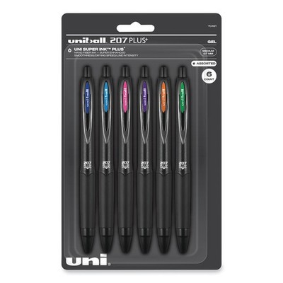 207 Plus+ Gel Pen, Retractable, Medium 0.7 mm, Assorted Inspirational Ink Colors