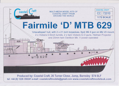 COASTAL-CRAFT MODELS CC72010 1/72 SCALE FAIRMILE D MTB 629 COMPLETE RESIN KIT