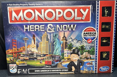 NIB SEALED Monopoly Here and Now, U.S. Editon Board Game Hasbro Parker Brothers