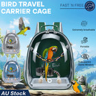 Portable Bird Carrier Cage Backpack Travel Parrot Bag Outdoor Clear Ventilated