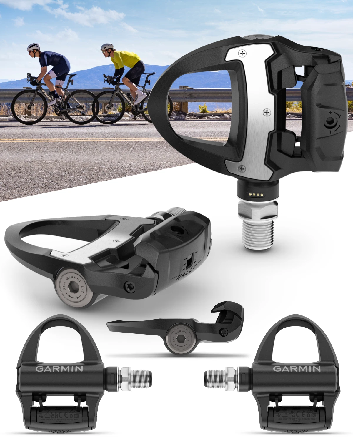 Garmin Rally RS210 Dual-Sensing Power Meter Pedals Road (SHIMANO