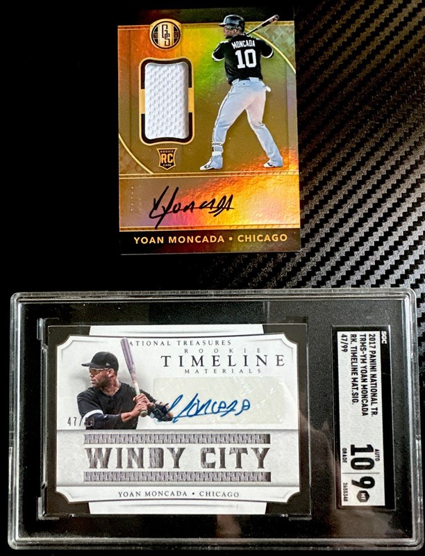 (2) Lot YOAN MONCADA 2017 National Treasures RPA Patch Auto /99, Gold Standard