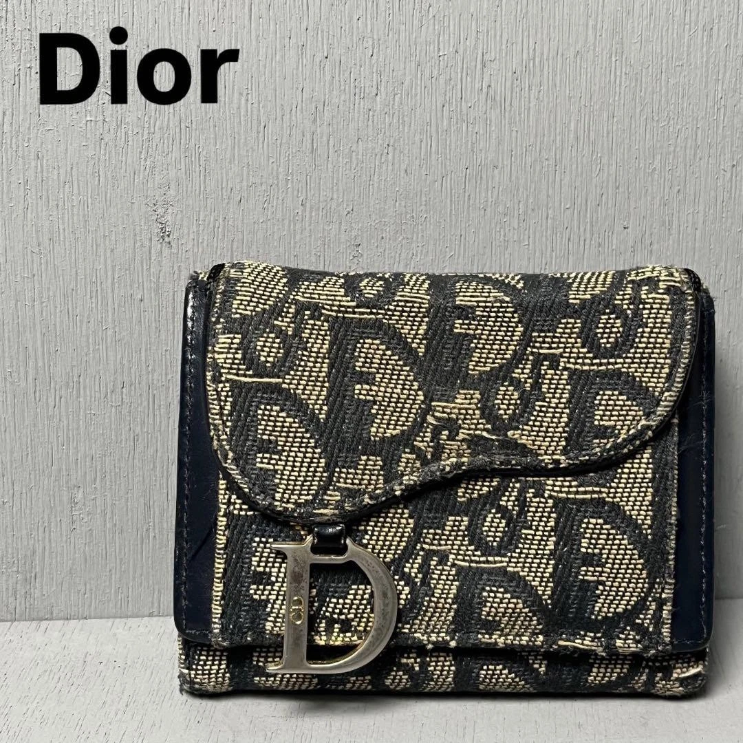 Dior Portefeuille Triple Lotus Oblique Trotteur Selle
