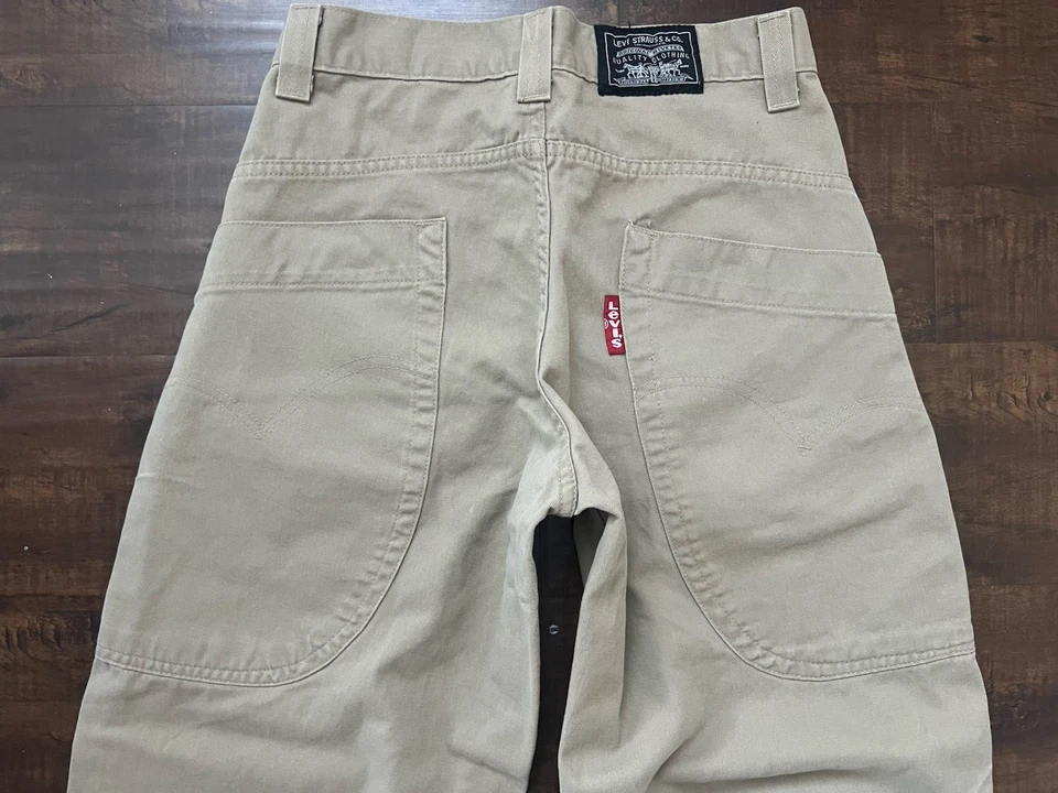 LEVI’S Women’s RARE Ankle BARREL Leg RED TAB Pant Canvas Mid Rise Bohemian sz 26 - Image 3 of 4