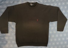 90s Polo by Ralph Lauren Black Crewneck Sweatshirt Large Made In USA Distressing