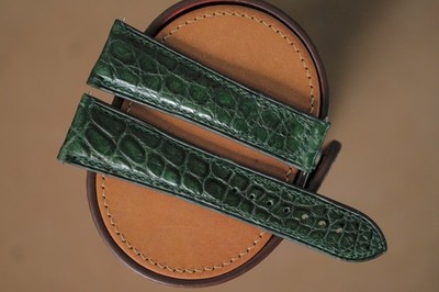 Handmade green strap watch band size 23/18 Custom size & length