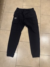 Men  s Under Armour UA Vibe Woven Cargo Pants Joggers Black Medium NWT
