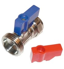 PACK OF 2 - 15mm x 3/4" Straight Washing Machine Valve - FREE Next-Day Delivery