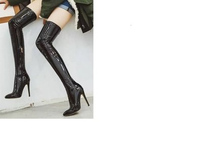 Women Sexy Stiletto High Heels Over The Knee Boots Stretch Thigh High Boot Pumps