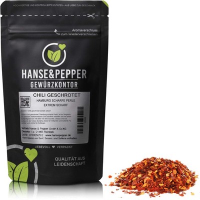500g Chili geschrotet ''Hamburg scharfe Perle'' Chilli extrem scharf feurig hot
