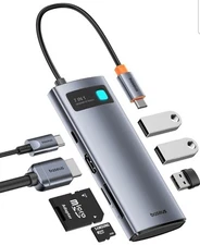 BASEUS USB C TO HDMI ADAPTER 4K@60HZ USB C DOCKING STATION 7 IN 1 USB C - GREY