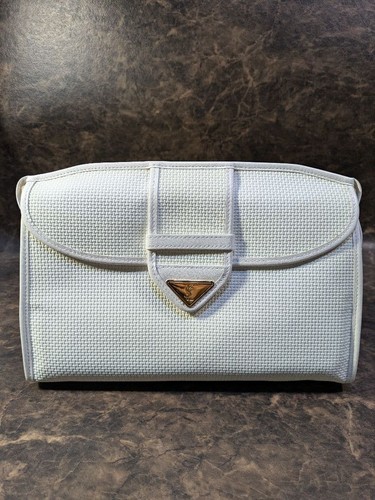 Yves Saint Laurent White Canvas Handbag with Box and Dust Bag Japan