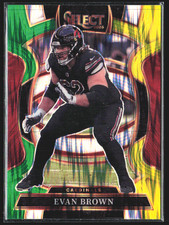 2025 Panini Select Evan Brown Green Yellow Prizm Shock #24 Football Raw