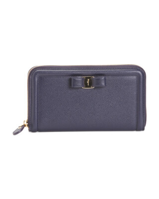 NWT SALVATORE FERRAGAMO Made In Italy Leather Continental Wallet in Box $650