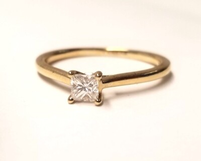 Verlas 14kt Yellow Gold Iconic Princess 1/6 Ct. SI Diamond Ring sz 6.5