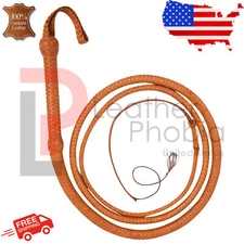 Kangaroo Hide Leather Bullwhip 04 Feet Long 16 Plaits Indiana Jones Bullwhips