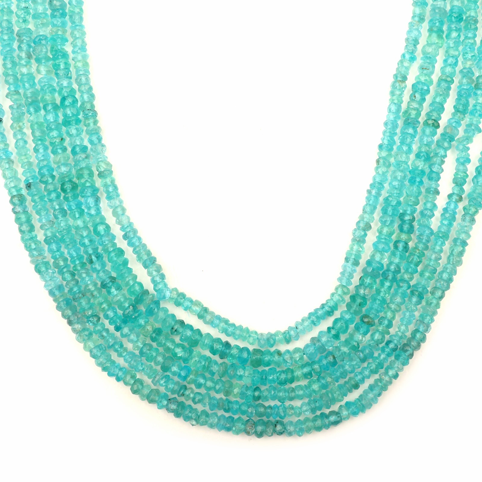 Natural Apatite Faceted Rondelle Beads 13 Inch Strand 3-4mm