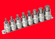 8 tlg. Innen Sechskant 6-Kant 1/2" Stecknuss Satz 5-6-7-8-10-12-14-17 mm x 55mm