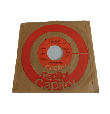 Helen Reddy 45rpm Vinyl Record Angie Baby Capitol Records Vintage 1974